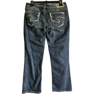 Silver Suki Mid Super Capri Jeans Women's Sz 29x22‎ (29x22.5) Thick Stitch VGUC